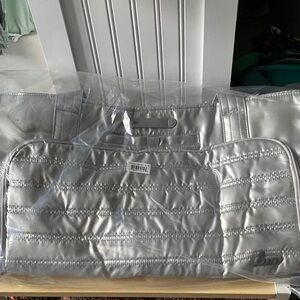 Lug Metallic Silver Quilted Trolly